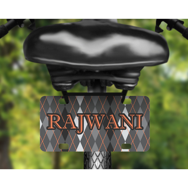 Modern Chic Argyle Mini License Plate on Bicycle