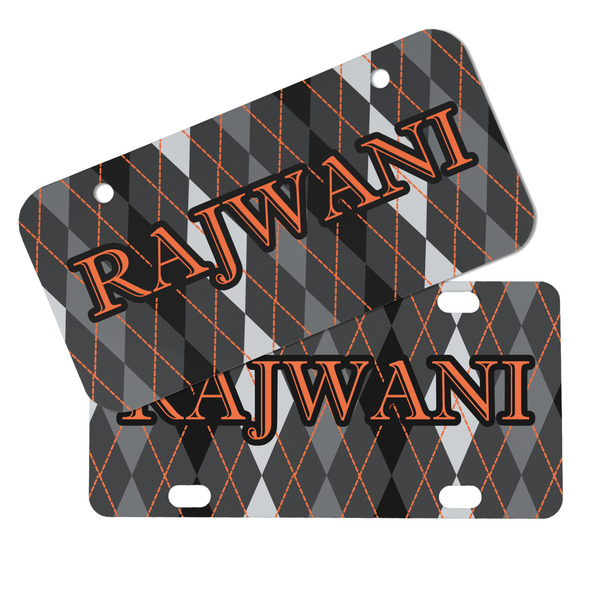 Modern Chic Argyle Mini License Plates - MAIN (4 and 2 Holes)