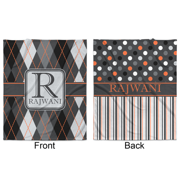 Modern Chic Argyle Minky Blanket - 50"x60" - Double Sided - Front & Back