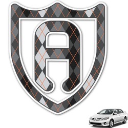 Modern Chic Argyle Monogram Car Decal (Personalized)