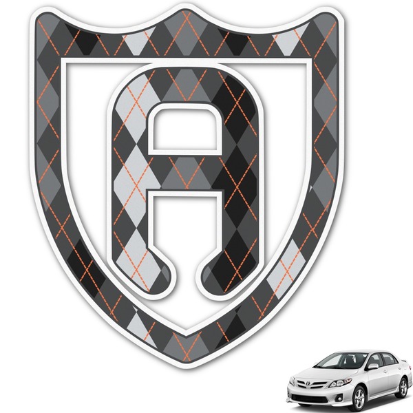 Custom Modern Chic Argyle Monogram Car Decal (Personalized)