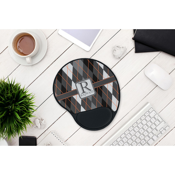 Modern Chic Argyle Mouse Pad with Wrist Rest - LIFESYTLE 1