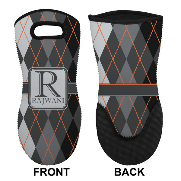 Modern Chic Argyle Neoprene Oven Mitt (Front & Back)