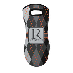 Modern Chic Argyle Neoprene Oven Mitt w/ Name and Initial
