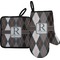 Modern Chic Argyle Oven Mitt & Pot Holder Set w/ Name and Initial