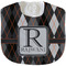 Modern Chic Argyle Velour Baby Bib w/ Name and Initial