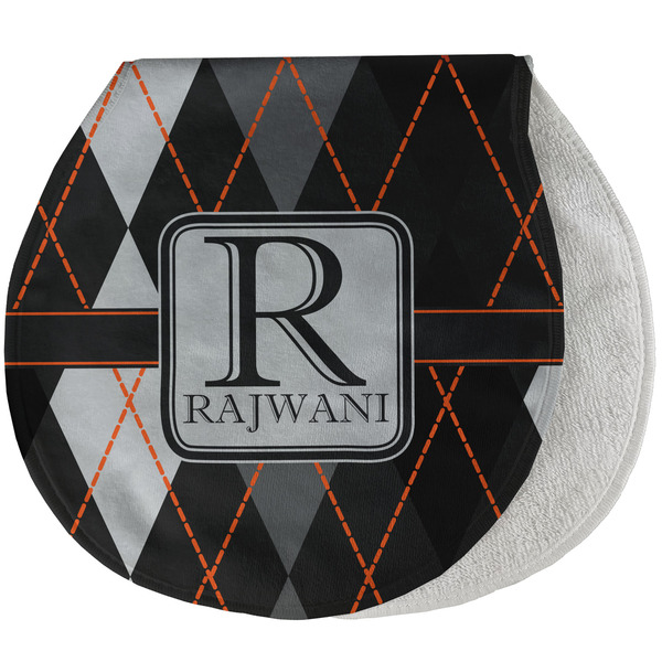 Modern Chic Argyle New Baby Burp Folded