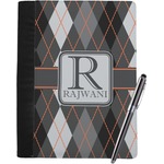 Modern Chic Argyle Notebook Padfolio - Large w/ Name and Initial