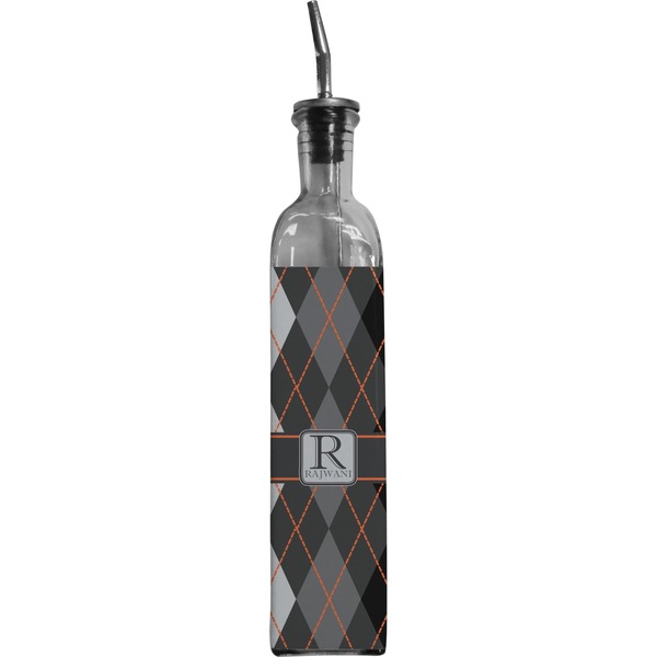 Custom Modern Chic Argyle Oil Dispenser Bottle (Personalized)