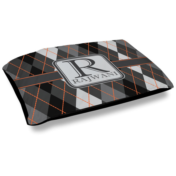 Custom Modern Chic Argyle Dog Bed w/ Name and Initial
