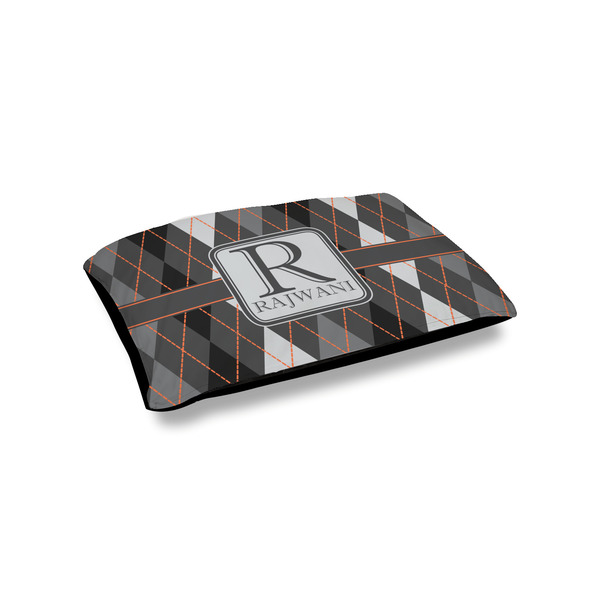 Custom Modern Chic Argyle Outdoor Dog Bed - Small (Personalized)