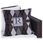 Modern Chic Argyle Outdoor Pillow (Personalized)