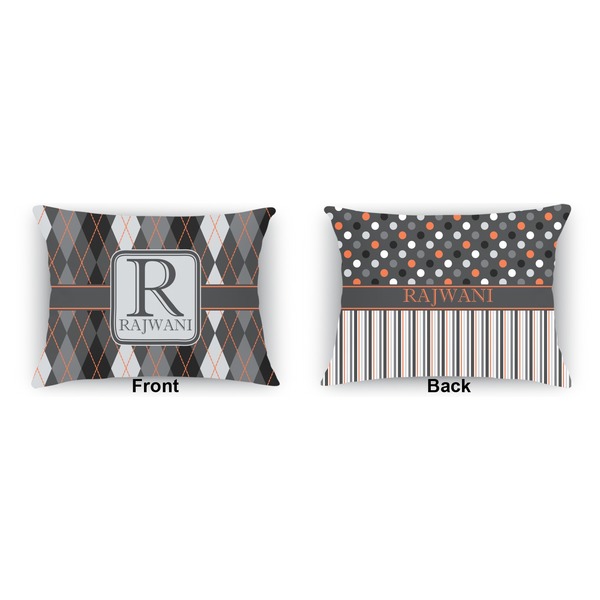 Modern Chic Argyle  Outdoor Rectangular Throw Pillow (Front and Back)