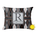 Modern Chic Argyle Outdoor Throw Pillow (Rectangular) (Personalized)