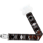 Modern Chic Argyle Pacifier Clip (Personalized)