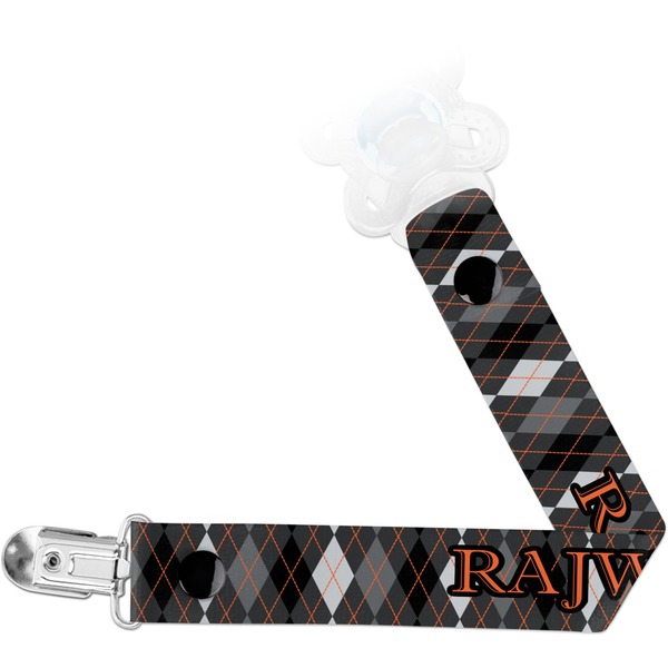 Custom Modern Chic Argyle Pacifier Clip (Personalized)