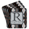 Modern Chic Argyle Paper Coasters w/ Name and Initial