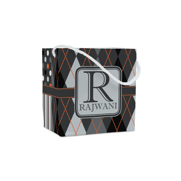 Custom Modern Chic Argyle Party Favor Gift Bags - Gloss (Personalized)