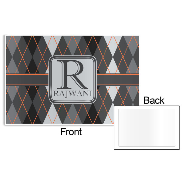 Modern Chic Argyle Disposable Paper Placemat - Front & Back