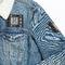 Modern Chic Argyle Patches Lifestyle Jean Jacket Detail