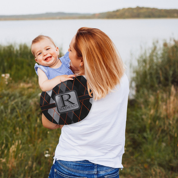 Modern Chic Argyle Peanut Shaped Burp - Lifestyle