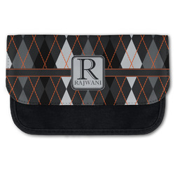 Modern Chic Argyle Canvas Pencil Case w/ Name and Initial