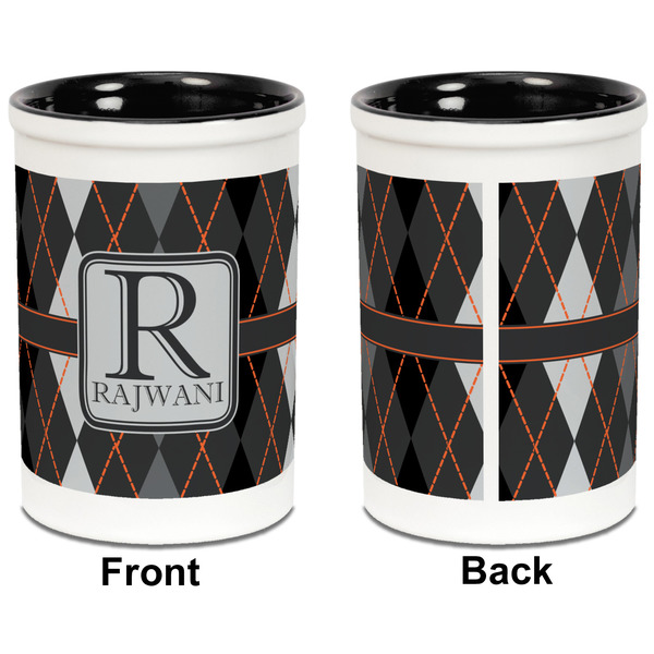 Modern Chic Argyle Pencil Holder - Black - approval
