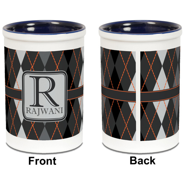 Modern Chic Argyle Pencil Holder - Blue - approval