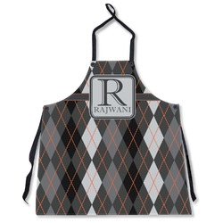 Modern Chic Argyle Apron Without Pockets w/ Name and Initial