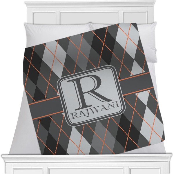 Custom Modern Chic Argyle Minky Blanket (Personalized)
