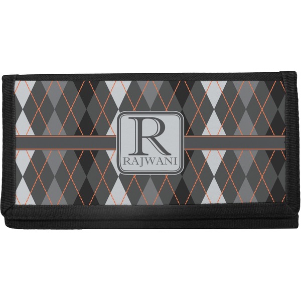 Custom Modern Chic Argyle Canvas Checkbook Cover (Personalized)