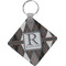 Modern Chic Argyle Diamond Plastic Keychain w/ Name and Initial