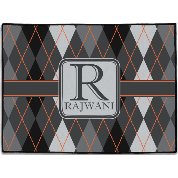 Custom Modern Chic Argyle Door Mat - 24"x18" (Personalized)
