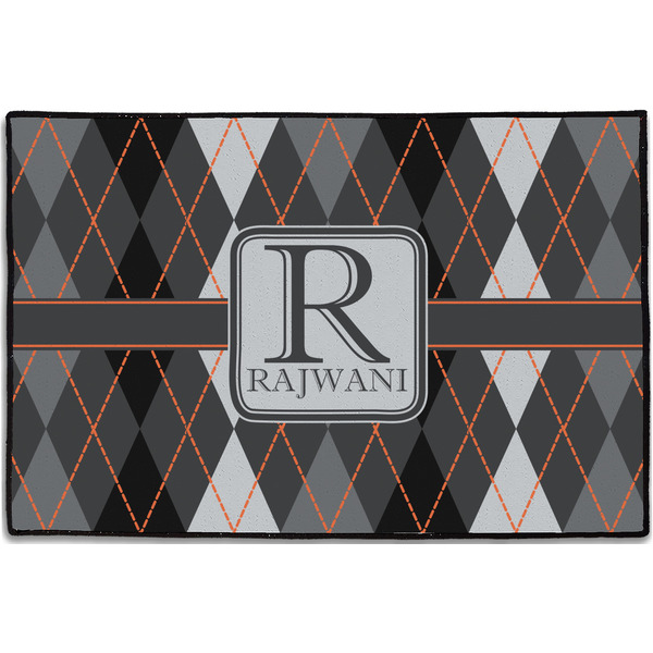 Custom Modern Chic Argyle Door Mat - 36"x24" (Personalized)