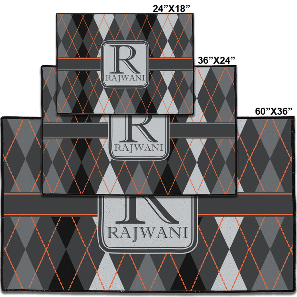 Modern Chic Argyle Personalized Door Mat - Group Parent IMF