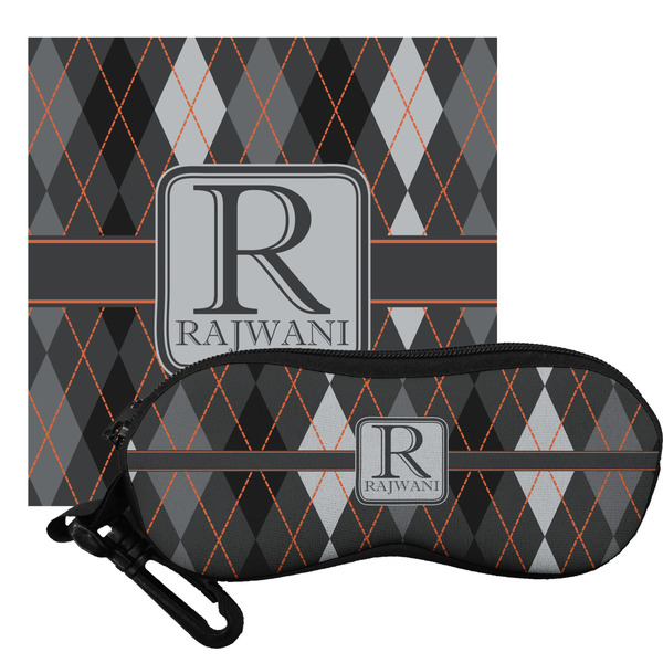 Custom Modern Chic Argyle Eyeglass Case & Cloth (Personalized)