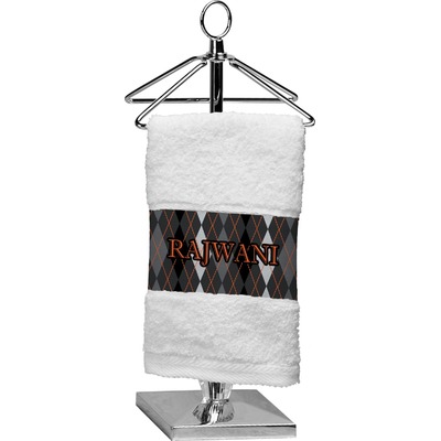 Modern Chic Argyle Cotton Finger Tip Towel (Personalized)