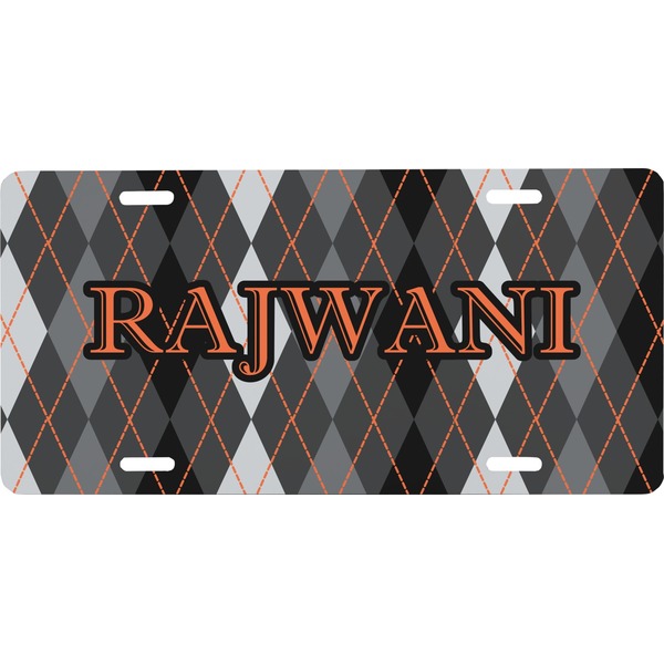 Custom Modern Chic Argyle Front License Plate (Personalized)