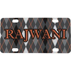 Modern Chic Argyle Mini / Bicycle License Plate (4 Holes) (Personalized)