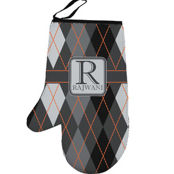 Modern Chic Argyle Left Oven Mitt (Personalized)