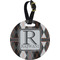 Modern Chic Argyle Plastic Luggage Tag - Round (Personalized)