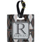 Modern Chic Argyle Plastic Luggage Tag - Square w/ Name and Initial
