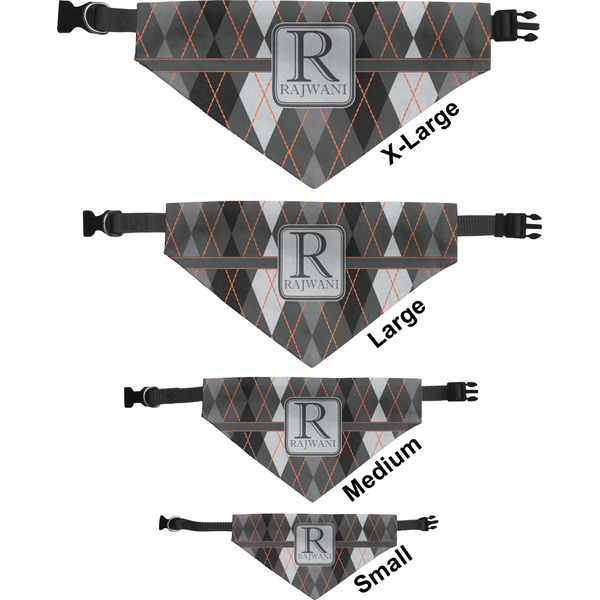 Modern Chic Argyle Pet Bandana Sizes