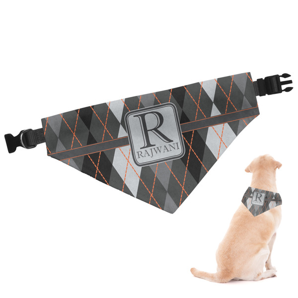 Custom Modern Chic Argyle Dog Bandana - XLarge (Personalized)