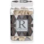 Modern Chic Argyle Dog Treat Jar (Personalized)