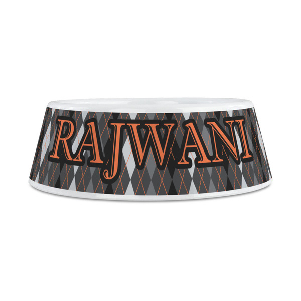 Modern Chic Argyle Plastic Dog Bowls - Medium - FRONT
