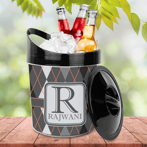 Modern Chic Argyle Plastic Ice Bucket - LIFESTYLE