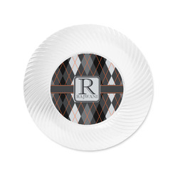 Modern Chic Argyle Plastic Party Appetizer & Dessert Plates - 6" (Personalized)