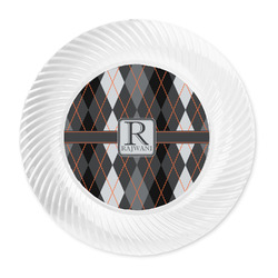 Modern Chic Argyle Plastic Party Dinner Plates - 10" (Personalized)