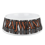 Modern Chic Argyle Plastic Dog Bowl - Medium (Personalized)